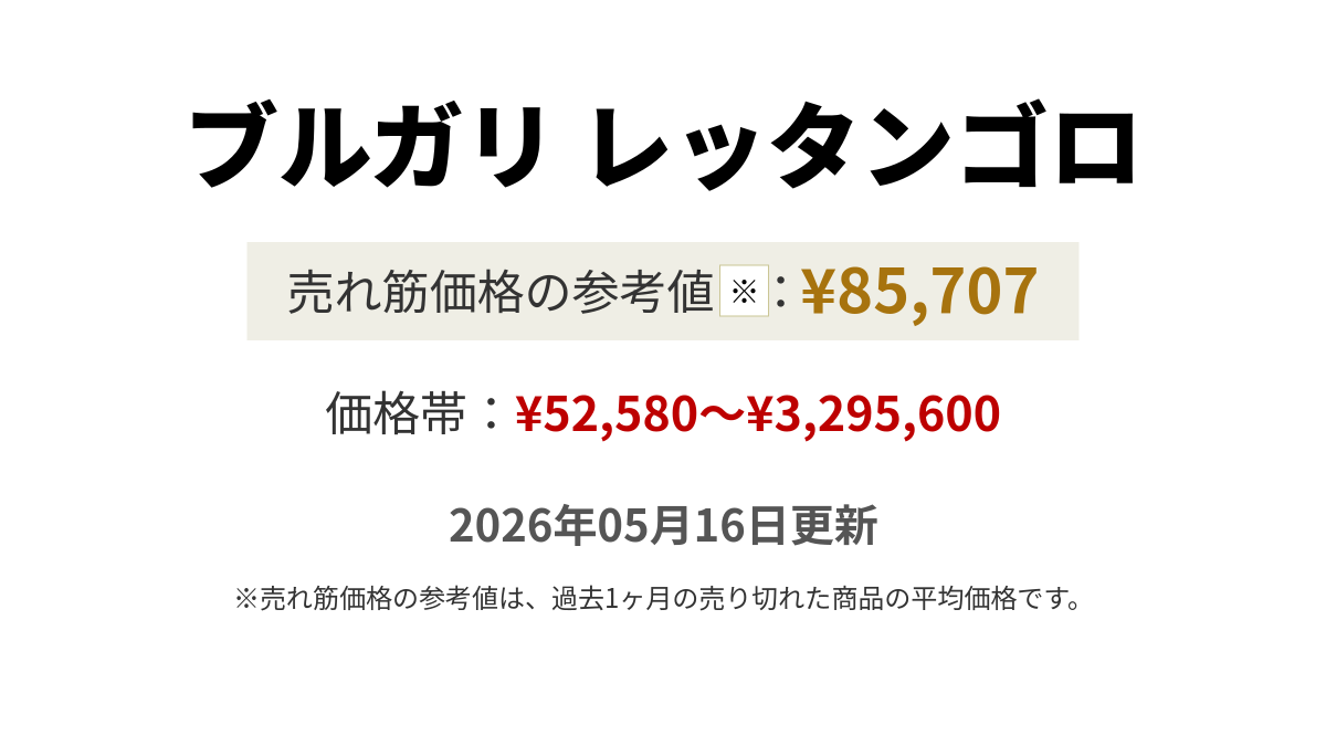 レッタンゴロ　　売り切り価格 レッタンゴロの価格・値段一覧 - ブルガリ - 腕時計投資.com
