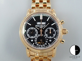 パテックフィリップ (PATEK PHILIPPE) パーペチュアルカレンダー スプリットセコンド クロノグラフ Ref.5204/1R-001 ブラック文字盤 保証書あり(2018年3月) 箱あり ランク【B】